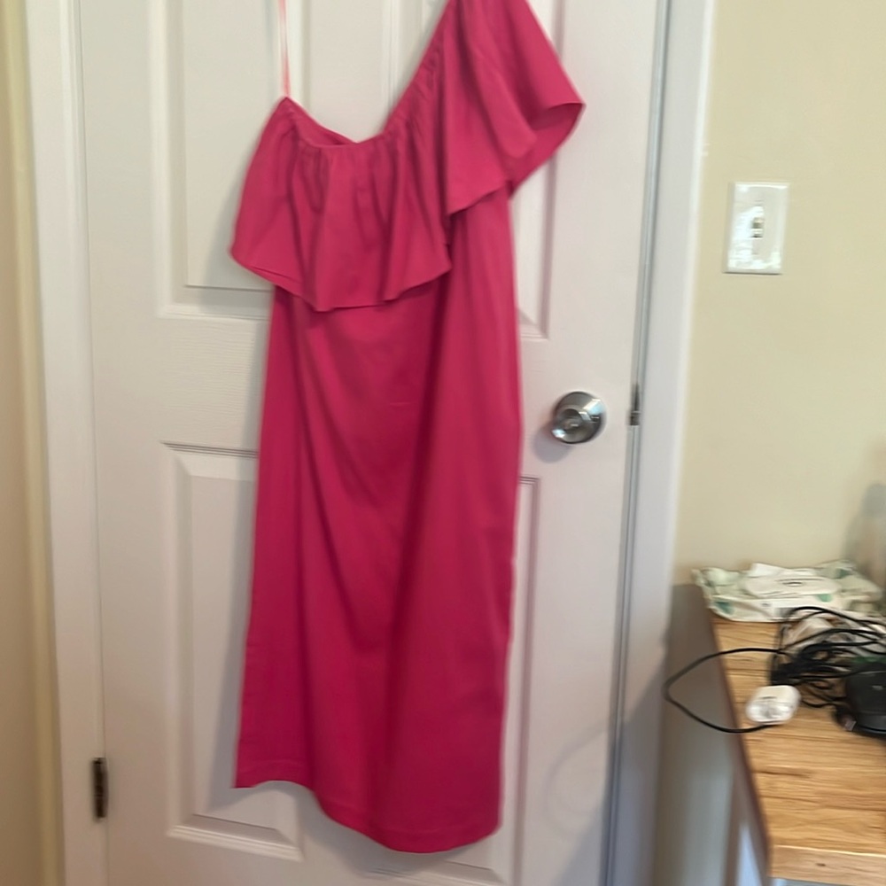 Tuckernuck Brand Pomander Place One Shoulder Ruffle Dress